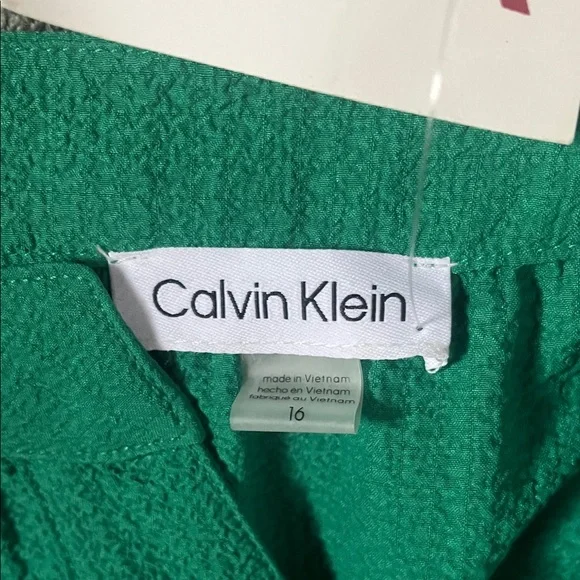 Calvin Klein Emerald Green Sleeveless Tiered Dress - Picture 4 of 6